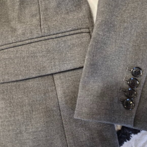 NEW Banana Republic Factory Dark Charcoal Double Weave Asymmetrical Blazer - Picture 5 of 8